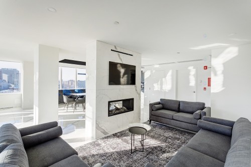 Common room - 704-1025 Rue De La Commune E., Montréal (Ville-Marie), QC - Indoor Photo Showing Living Room With Fireplace