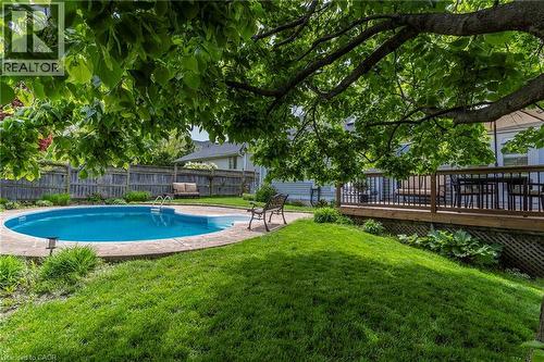 4021 Mountain Street, Beamsville, ON - Outdoor With In Ground Pool With Deck Patio Veranda With Backyard