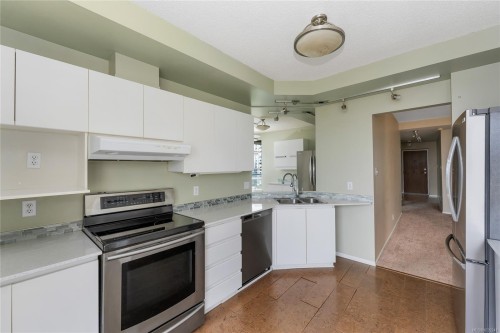 #1004-1020 View St, Victoria, BC - Indoor Photo Showing Kitchen With Double Sink