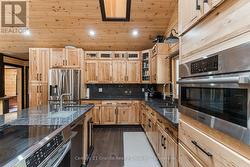 Custom American Hickory Cabinets and Large Island - 