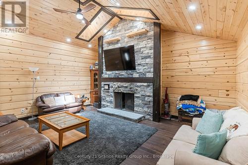 Real Stone Fireplace - 1007 Winding Creek Road, Minden Hills (Anson), ON 