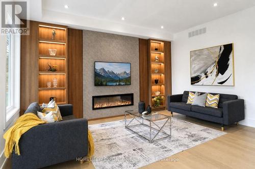 1235 Whittington Road, Mississauga, ON - Indoor Photo Showing Living Room With Fireplace