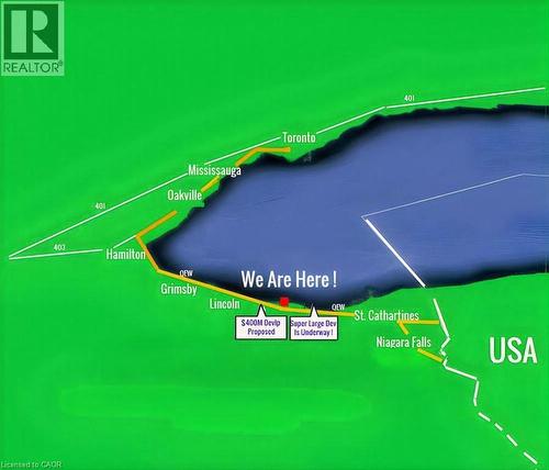 Regional Map. Illustrating the property's geographic situation relative to surrounding areas and development projects - 3705 Service Road N, Beamsville, ON 