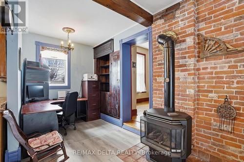 Newer gas stove in kitchen near breakfast nook. - 132 High Street, Champlain, ON 