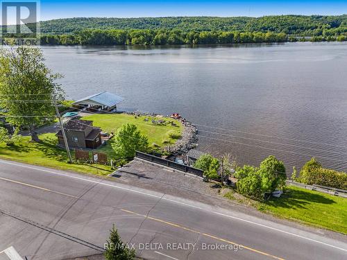 View of upper level, parking area. - 162 Front Road W, Champlain, ON 