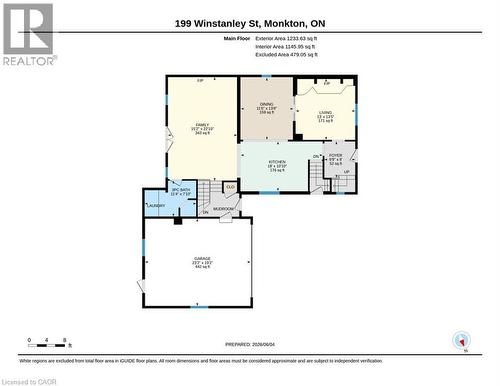 Main Floor Layout - 199 Winstanley Street, Monkton, ON - Other