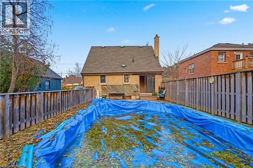 View of pool featuring a fenced backyard and a wooden deck - 549 Weber Street E, Kitchener, ON 