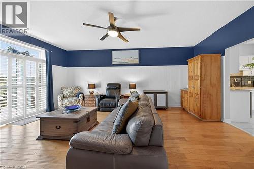 Sliding doors (with California Shutters) step right out to the outdoor space. - 6 Gaddye Lane, Binbrook, ON - Indoor Photo Showing Living Room