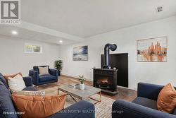 Lower level family room virtually staged - 