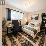 Bright room featuring a wide window with vertical blinds, providing ample natural light - 
