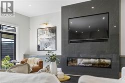Media Wall with integrated TV and fireplace - 