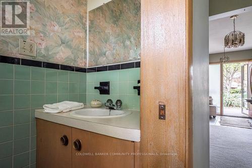 2 pc on main floor with beautiful original tiles. - 23 Keen Court, Hamilton, ON 