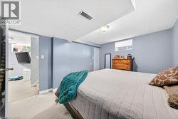 Carpeted room featuring light blue walls and a white textured ceiling - 