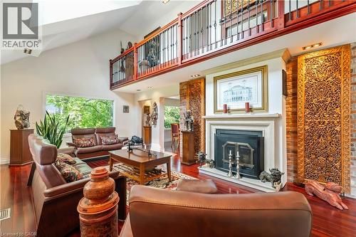 493 Ridge Road E, Grimsby, ON - Indoor Photo Showing Living Room With Fireplace
