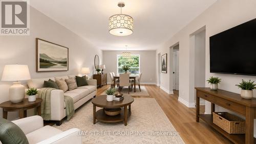 Living &dining Room, Main Floor- AI Stage - 26 Innismore Crescent E, Toronto, ON 