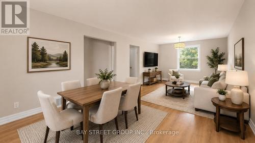 Combined Living and dining room-AI Stage - 26 Innismore Crescent E, Toronto, ON 