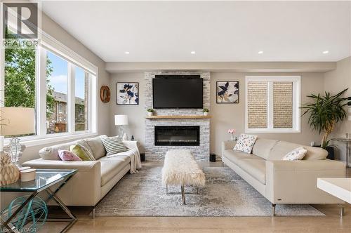 44 Stillwater Crescent, Waterdown, ON - Indoor Photo Showing Living Room With Fireplace