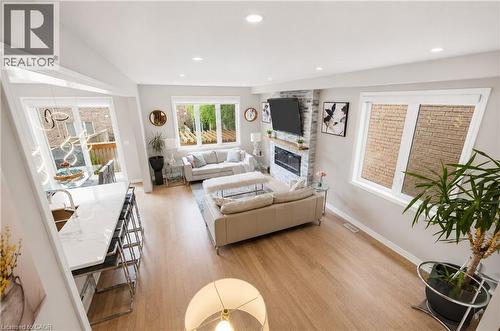 44 Stillwater Crescent, Waterdown, ON - Indoor Photo Showing Living Room With Fireplace