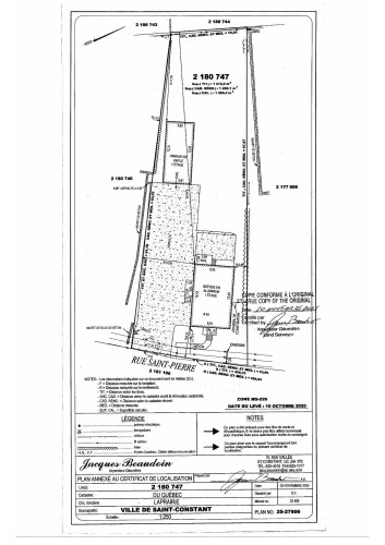 Plan (croquis) - 45 Rue St-Pierre, Saint-Constant, QC 