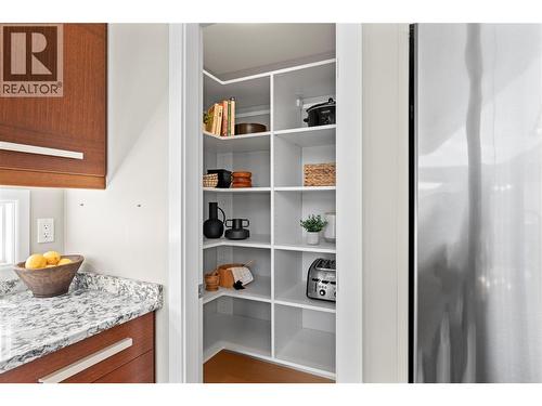 open shelving pantry so its easy to find stuff and store all the extras - 6421 Eagle Bay Road Unit# 13, Eagle Bay, BC 