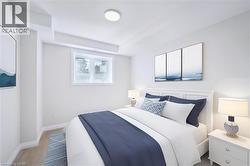 Carpeted bedroom with baseboards - 