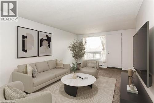 virtually staged - 4 Avalon Place Unit# 308, Kitchener, ON - Indoor Photo Showing Living Room