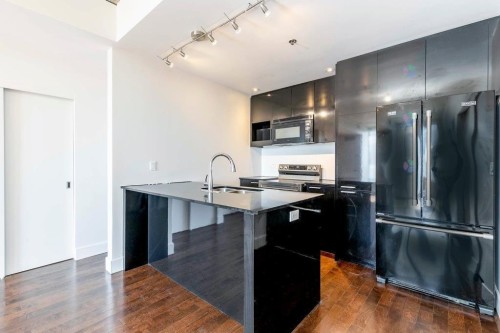 Cuisine - 901-888 Rue Wellington, Montréal (Ville-Marie), QC - Indoor Photo Showing Kitchen With Upgraded Kitchen