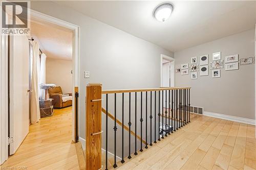 Hardwood flooring extending throughout the hallway and into a visible room - 70 Webster Road, Hamilton, ON 