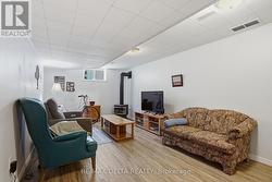 Huge family room with free standing fireplace. - 