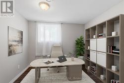 Third bedroom, virtually staged as office - 