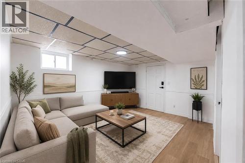 Virtually Staged - 65 Garden Crescent Unit# Lower, Hamilton, ON - Indoor Photo Showing Living Room