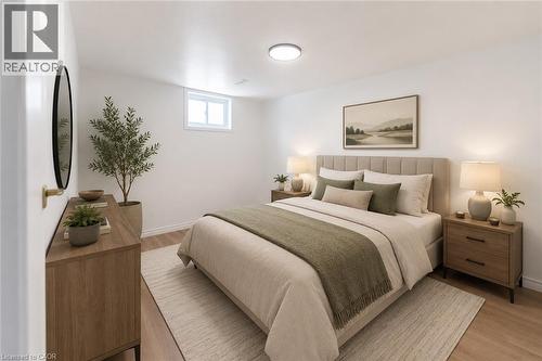 Virtually Staged - 65 Garden Crescent Unit# Lower, Hamilton, ON - Indoor Photo Showing Bedroom