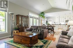 Vaulted living and dining area - 