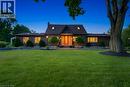 Brick exterior residence with a dark shingle roof and multiple skylights - 3786 Old Beverly Road, North Dumfries, ON 