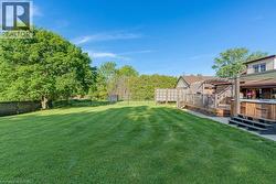 Expansive green lawn with mature perimeter trees - 
