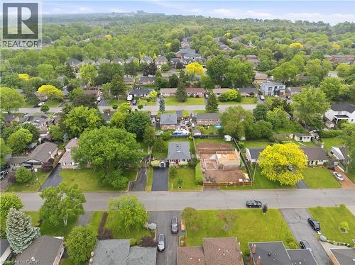 Aerial perspective showcasing an established neighborhood with a verdant tree canopy - 189 Foxbar Road, Burlington, ON 