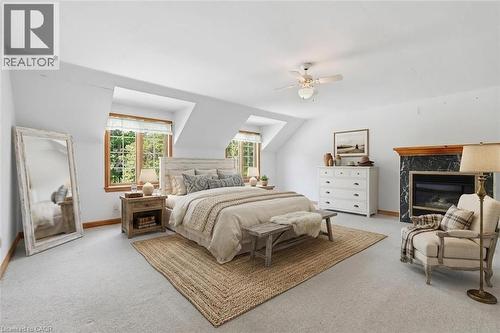3 Ancaster Street E, Dundas, ON - Indoor Photo Showing Bedroom With Fireplace