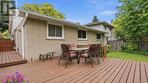 private yard with deck and sheds - 61 San Pedro Drive, Hamilton, ON 