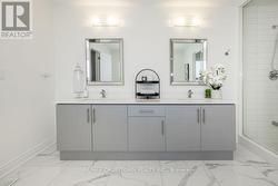 Double Sink Vanity with Marble Counters - 