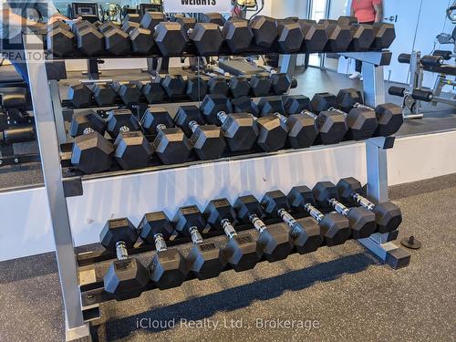Gym with Free Weights - 617 - 16 Concord Place, Grimsby, ON - Indoor Photo Showing Gym Room