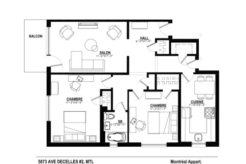 Floor Plan - 2-5873 Av. Decelles, Montréal (Côte-Des-Neiges/Notre-Dame-De-Grâce), QC - Other