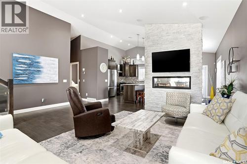 2539 Linner Way, Regina, SK - Indoor Photo Showing Living Room With Fireplace