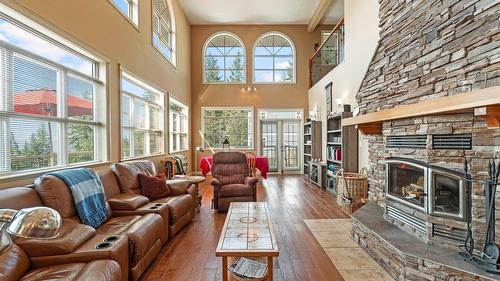 7666 Lichen Road, Anglemont, BC - Indoor Photo Showing Living Room With Fireplace
