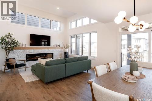 114 Cockcroft Manor, Saskatoon, SK - Indoor With Fireplace