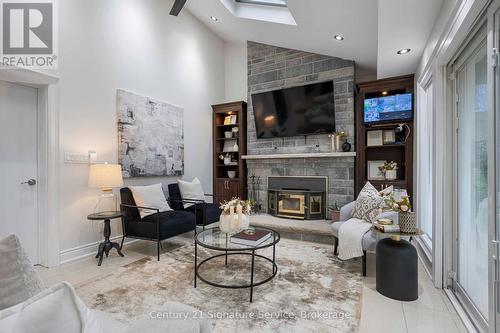 2235 Denise Road, Mississauga, ON - Indoor Photo Showing Living Room With Fireplace