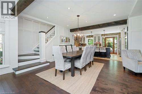 Dining room with view to staircase to upper level - 58 Central Drive, Hamilton, ON 