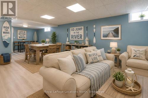 Virtually Staged Basement Rec Room - 32 River Road E, Wasaga Beach, ON 