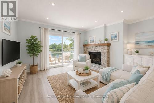 Virtually Staged Living Room - 32 River Road E, Wasaga Beach, ON 