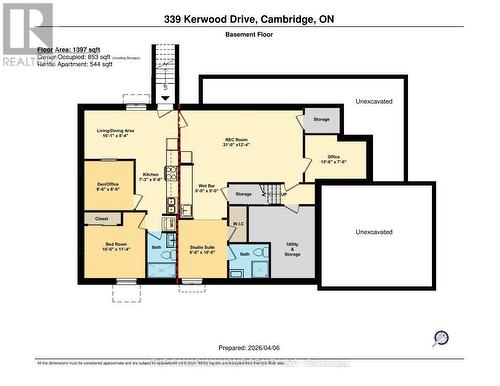 Basement Floor Plan - 339 Kerwood Drive, Cambridge, ON 