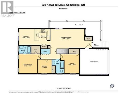 Main Floor Plan - 339 Kerwood Drive, Cambridge, ON 
